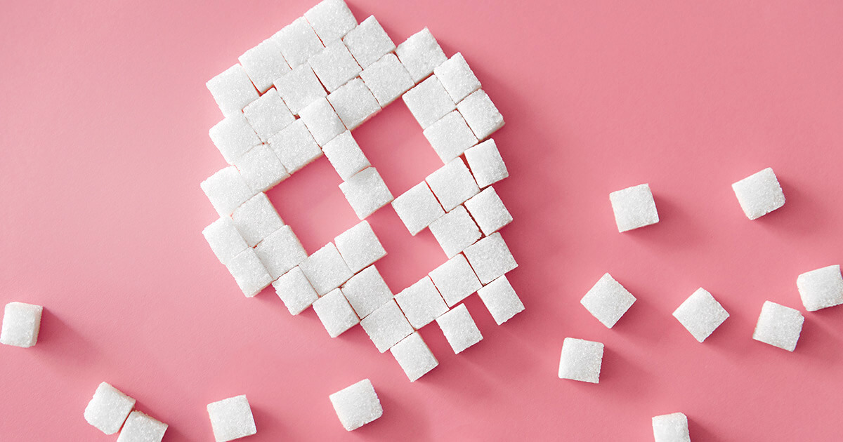 give up sugar. image of sugar cubes
